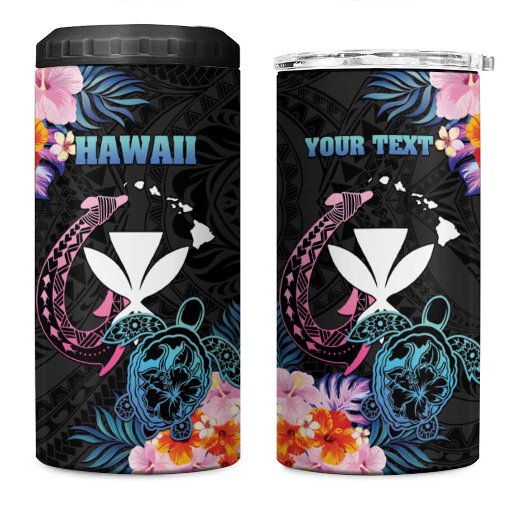 Personalised Hawaii 4 in 1 Can Cooler Tumbler Kanaka Maoli With Fish Hook