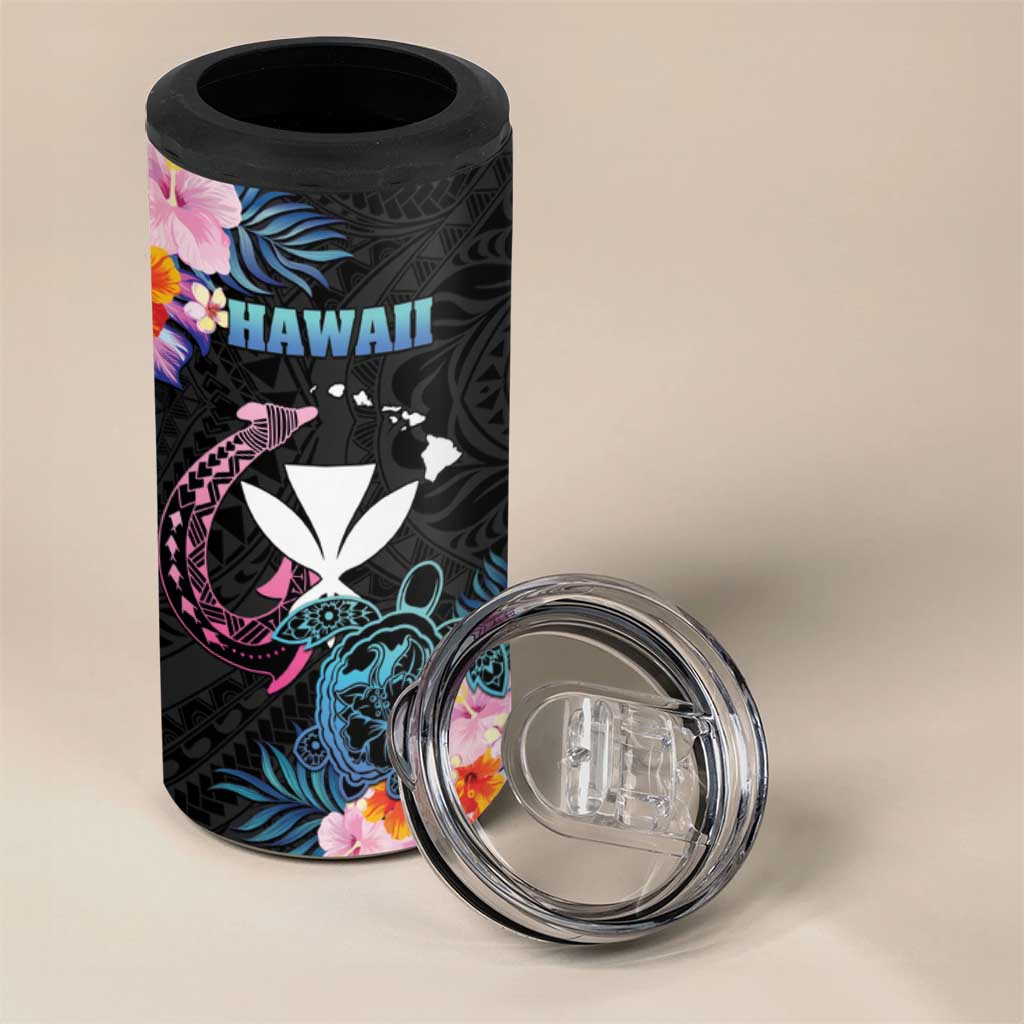 Personalised Hawaii 4 in 1 Can Cooler Tumbler Kanaka Maoli With Fish Hook