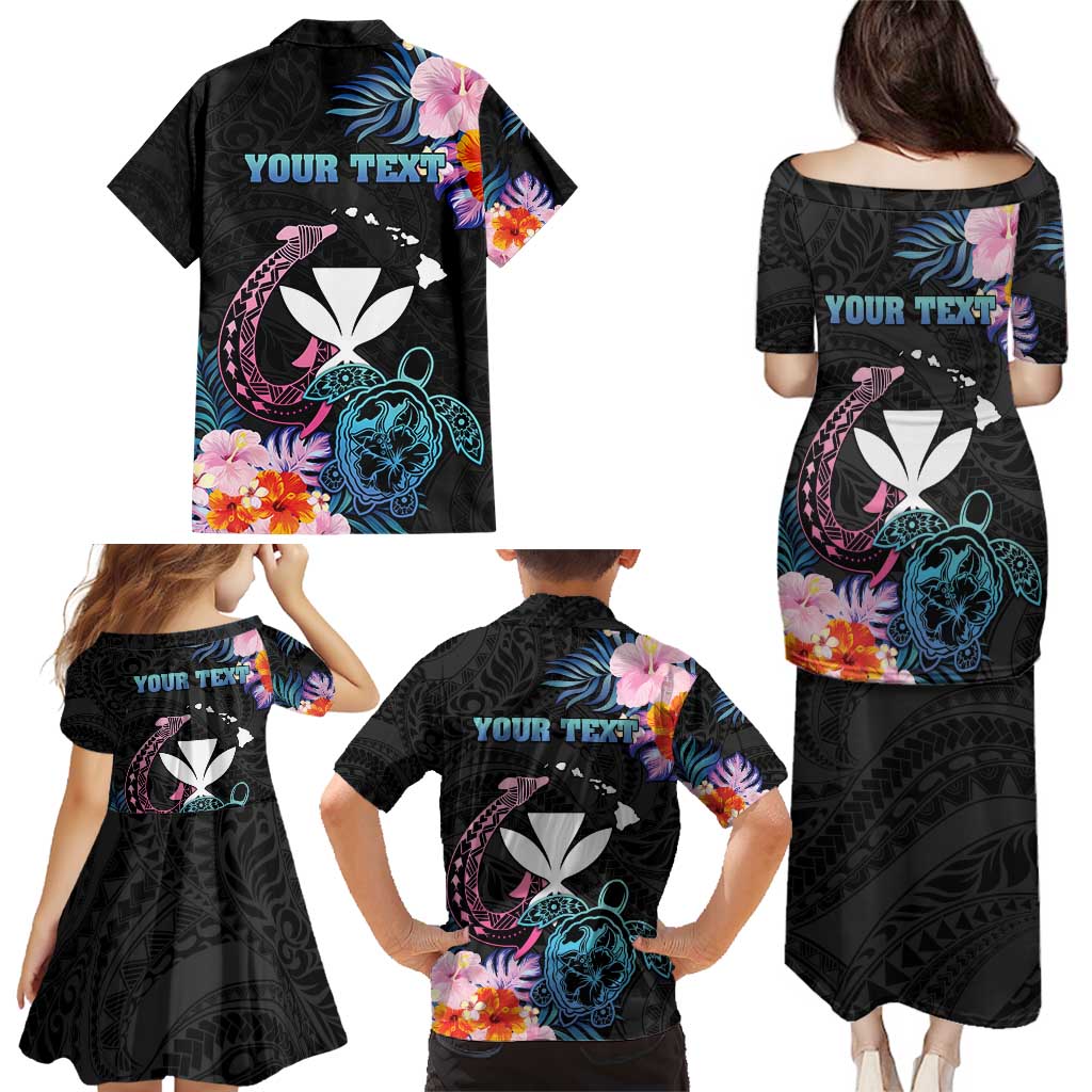 Personalised Hawaii Family Matching Puletasi and Hawaiian Shirt Kanaka Maoli With Fish Hook DT04 - Polynesian Pride