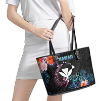 Hawaii Leather Tote Bag Kanaka Maoli With Fish Hook DT04 - Polynesian Pride