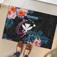 Hawaii Rubber Doormat Kanaka Maoli With Fish Hook DT04 - Polynesian Pride