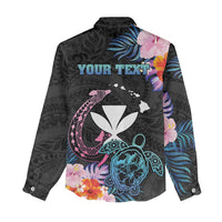 Personalised Hawaii Women Casual Shirt Kanaka Maoli With Fish Hook