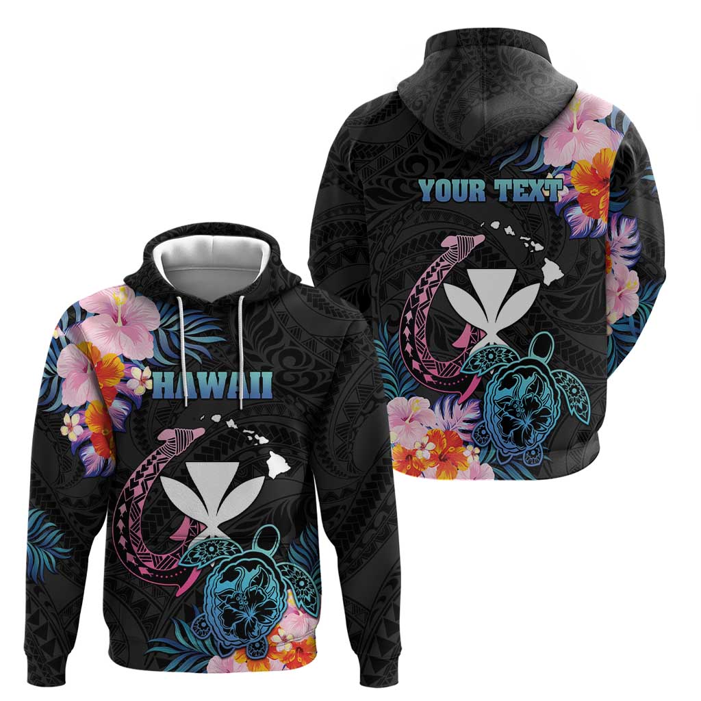 Personalised Hawaii Zip Hoodie Kanaka Maoli With Fish Hook