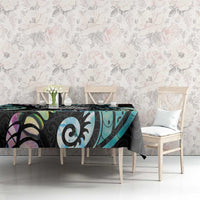 New Zealand Kiwi Bird Tablecloth Silver Fern Koru Paua Shell