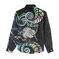 New Zealand Kiwi Bird Women Casual Shirt Silver Fern Koru Paua Shell DT04 - Polynesian Pride
