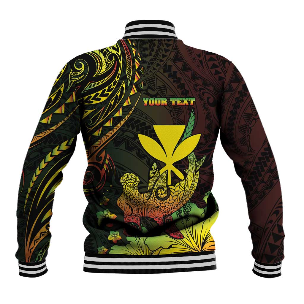 Personalised Hawaii Baseball Jacket Kanaka Maoli With Hammerhead Shark