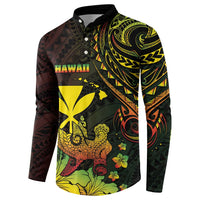 Personalised Hawaii Button Sweatshirt Kanaka Maoli With Hammerhead Shark DT04 - Polynesian Pride
