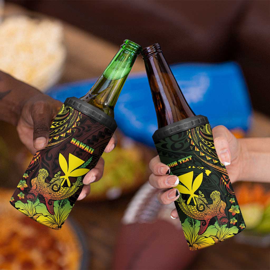 Personalised Hawaii 4 in 1 Can Cooler Tumbler Kanaka Maoli With Hammerhead Shark