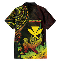 Personalised Hawaii Family Matching Off Shoulder Maxi Dress and Hawaiian Shirt Kanaka Maoli With Hammerhead Shark