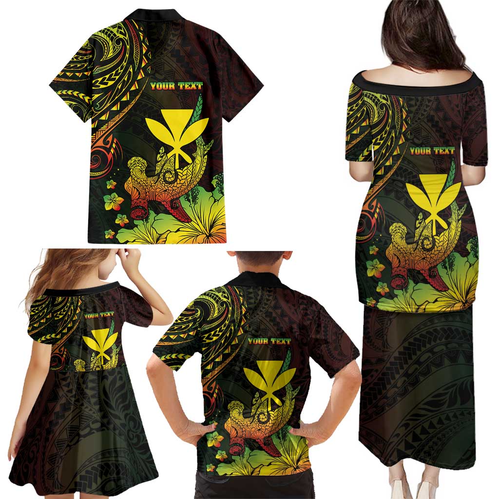 Personalised Hawaii Family Matching Puletasi and Hawaiian Shirt Kanaka Maoli With Hammerhead Shark