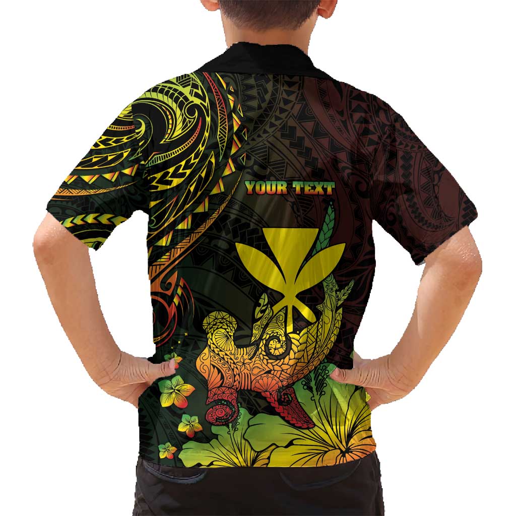 Personalised Hawaii Family Matching Summer Maxi Dress and Hawaiian Shirt Kanaka Maoli With Hammerhead Shark