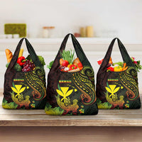 Hawaii Grocery Bag Kanaka Maoli With Hammerhead Shark DT04 3-pack One Size Black - Polynesian Pride