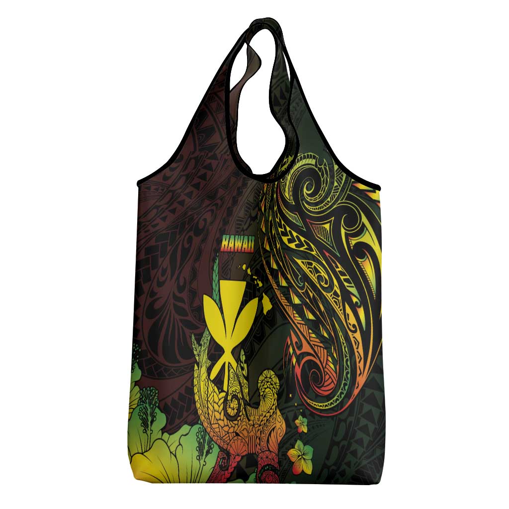 Hawaii Grocery Bag Kanaka Maoli With Hammerhead Shark DT04 - Polynesian Pride