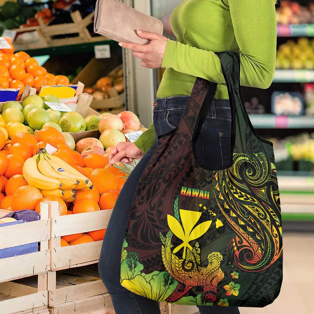 Hawaii Grocery Bag Kanaka Maoli With Hammerhead Shark DT04 - Polynesian Pride