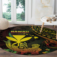 Hawaii Round Carpet Kanaka Maoli With Hammerhead Shark