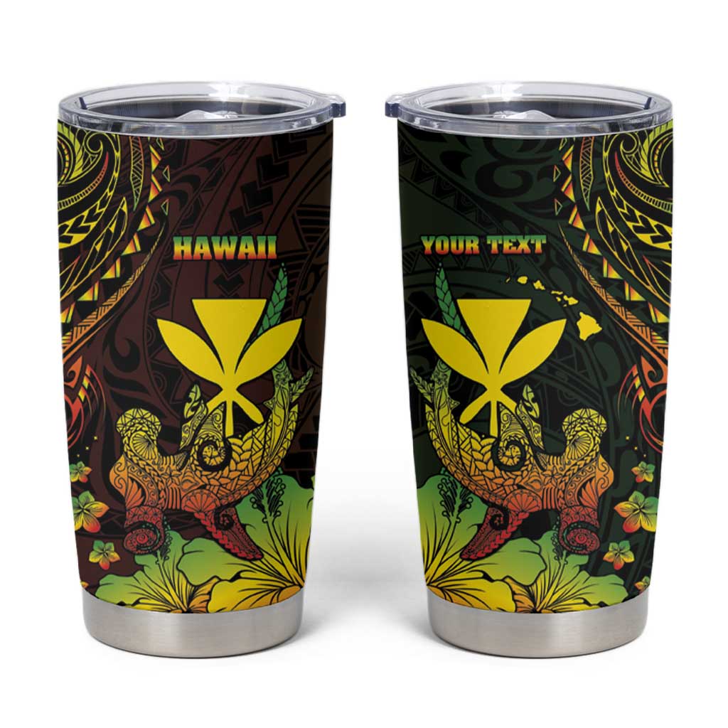 Personalised Hawaii Tumbler Cup Kanaka Maoli With Hammerhead Shark