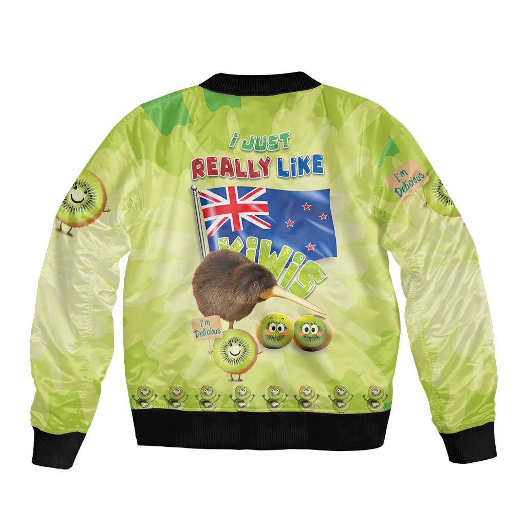 New Zealand Kiwi Bomber Jacket I Just Really Like Kiwis DT04 - Polynesian Pride