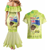 New Zealand Kiwi Couples Matching Mermaid Dress and Hawaiian Shirt I Just Really Like Kiwis