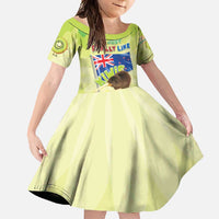 New Zealand Kiwi Family Matching Long Sleeve Bodycon Dress and Hawaiian Shirt I Just Really Like Kiwis DT04 Daughter's Dress Green - Polynesian Pride