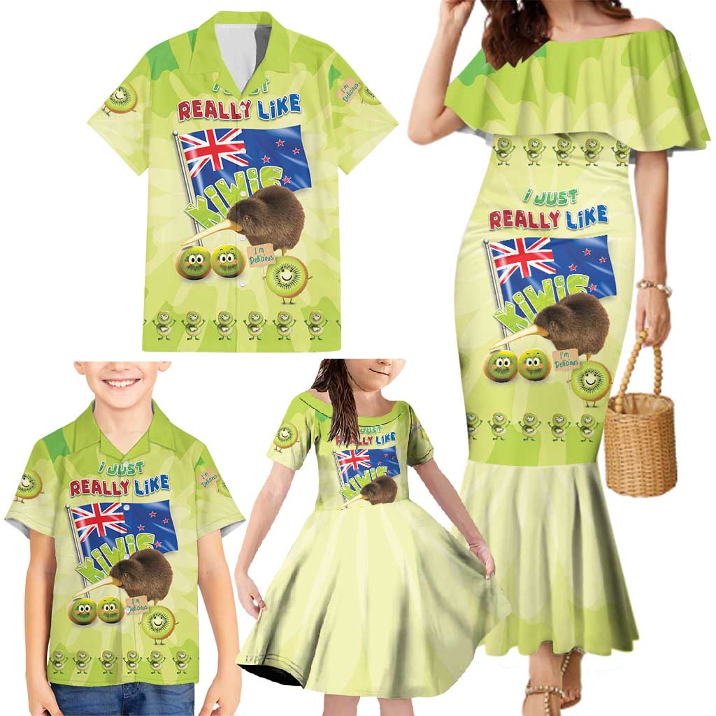 New Zealand Kiwi Family Matching Mermaid Dress and Hawaiian Shirt I Just Really Like Kiwis DT04 - Polynesian Pride