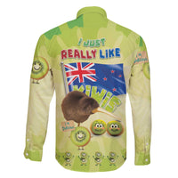 New Zealand Kiwi Family Matching Off The Shoulder Long Sleeve Dress and Hawaiian Shirt I Just Really Like Kiwis