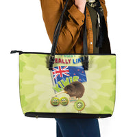 New Zealand Kiwi Leather Tote Bag I Just Really Like Kiwis DT04 - Polynesian Pride