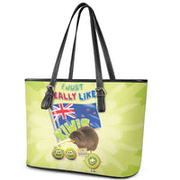 New Zealand Kiwi Leather Tote Bag I Just Really Like Kiwis DT04 - Polynesian Pride