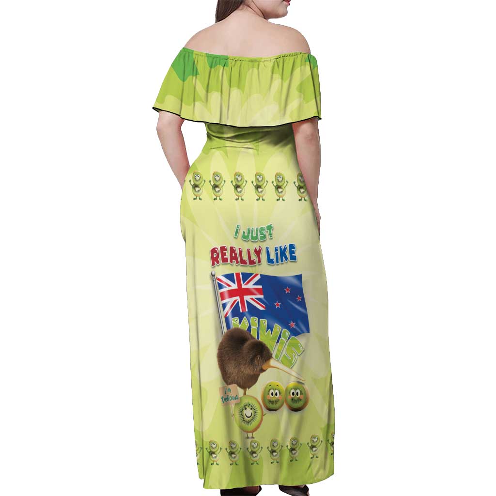 New Zealand Kiwi Off Shoulder Maxi Dress I Just Really Like Kiwis