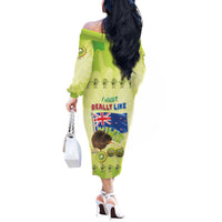 New Zealand Kiwi Off The Shoulder Long Sleeve Dress I Just Really Like Kiwis