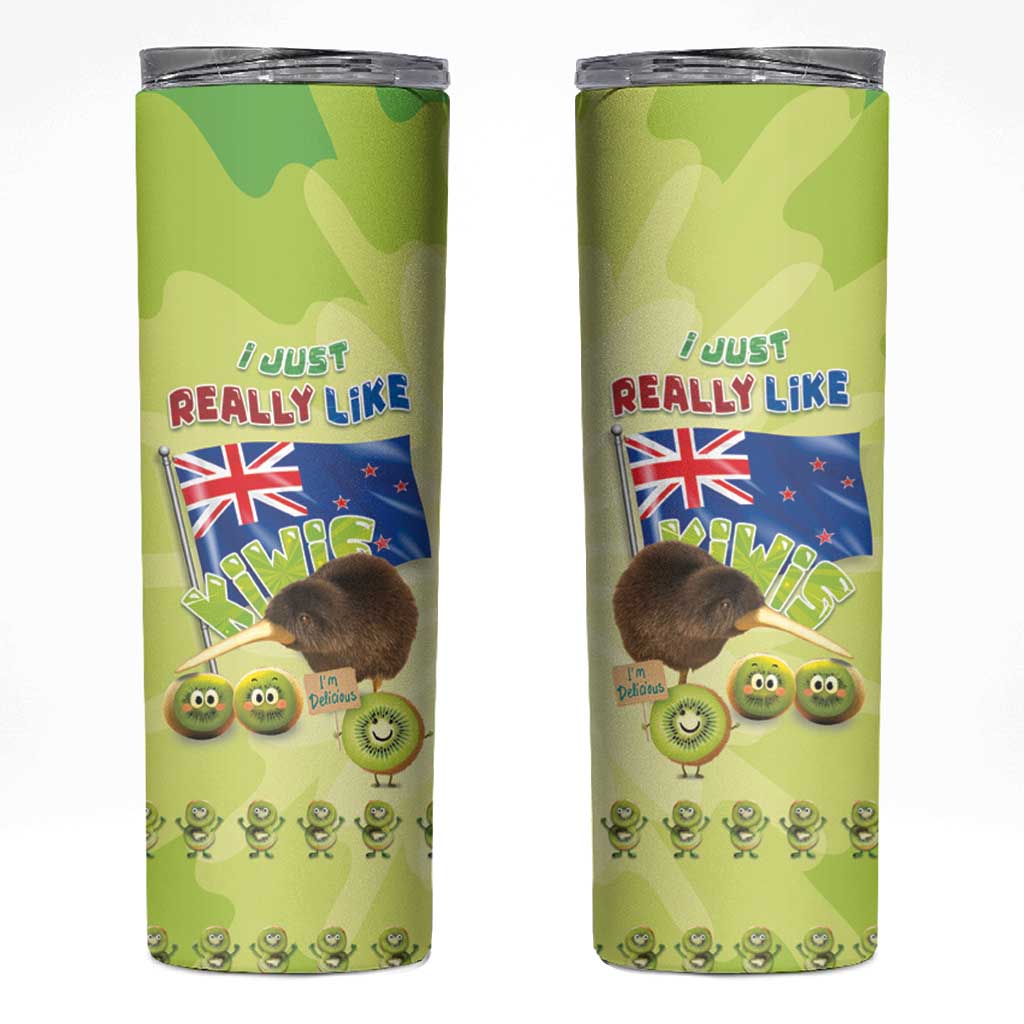 New Zealand Kiwi Skinny Tumbler I Just Really Like Kiwis DT04 Green - Polynesian Pride