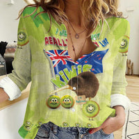 New Zealand Kiwi Women Casual Shirt I Just Really Like Kiwis DT04 Female Green - Polynesian Pride