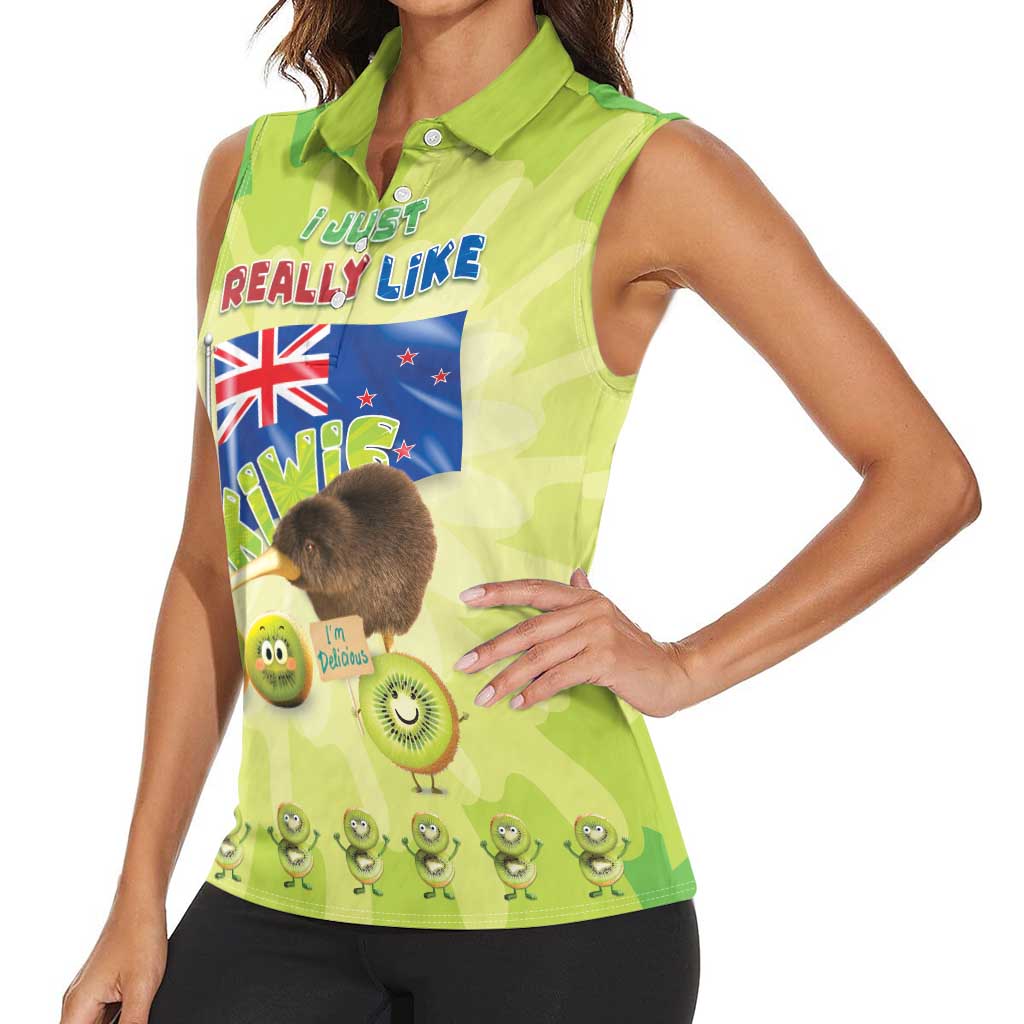 New Zealand Kiwi Women Sleeveless Polo Shirt I Just Really Like Kiwis DT04 - Polynesian Pride