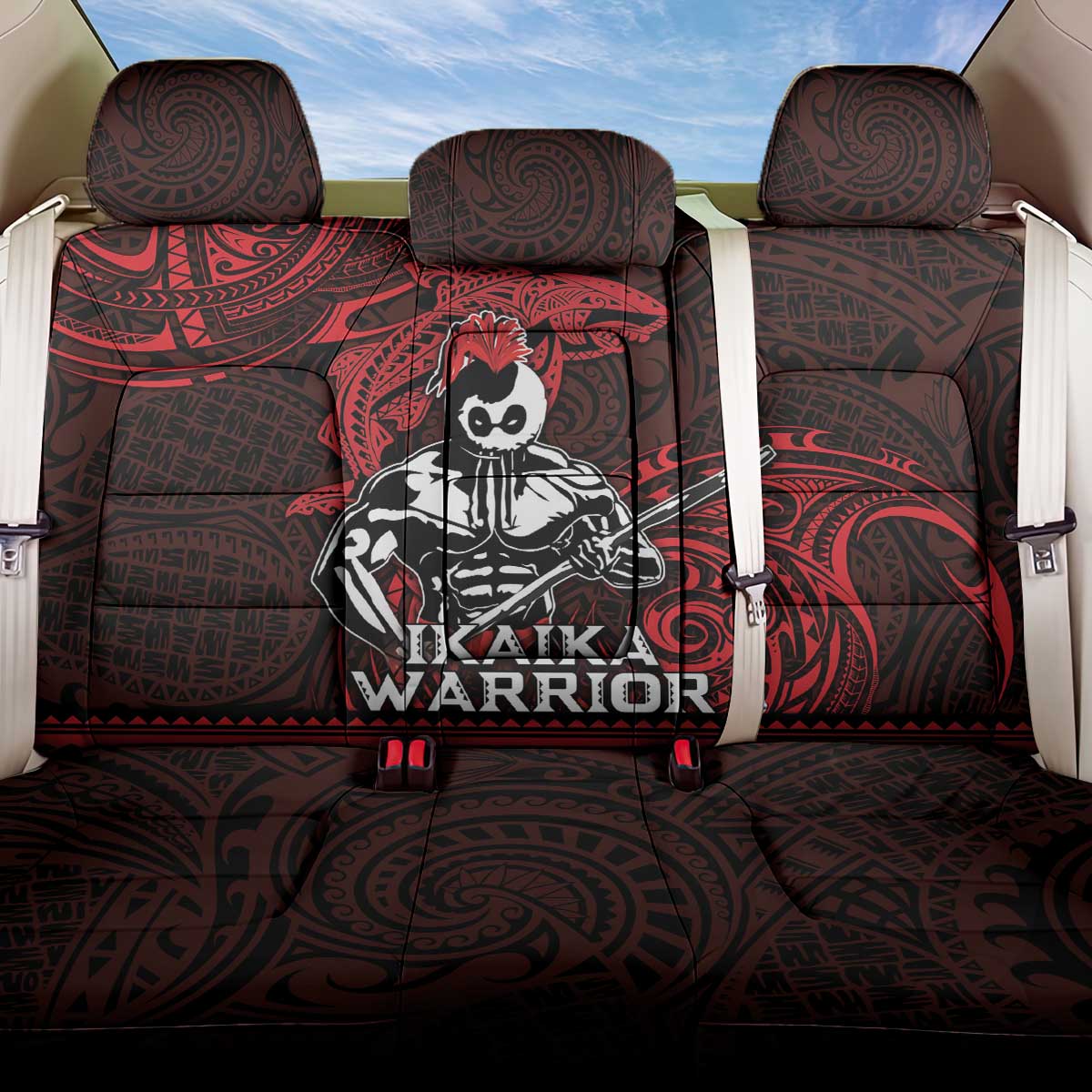 Hawaii Ikaika Warrior Back Car Seat Cover Hawaiian Tribal Tattoo