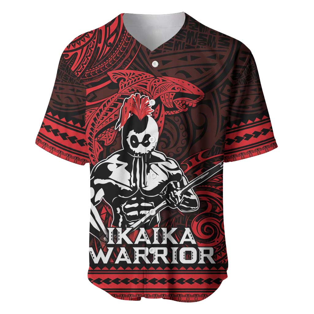 Hawaii Ikaika Warrior Baseball Jersey Hawaiian Tribal Tattoo DT04 Red - Polynesian Pride