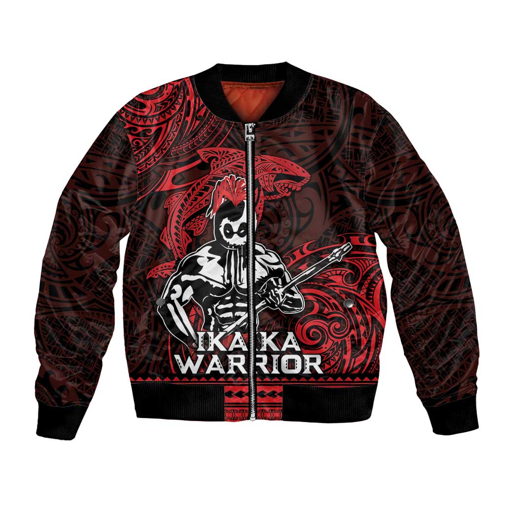 Hawaii Ikaika Warrior Bomber Jacket Hawaiian Tribal Tattoo DT04 Unisex Red - Polynesian Pride