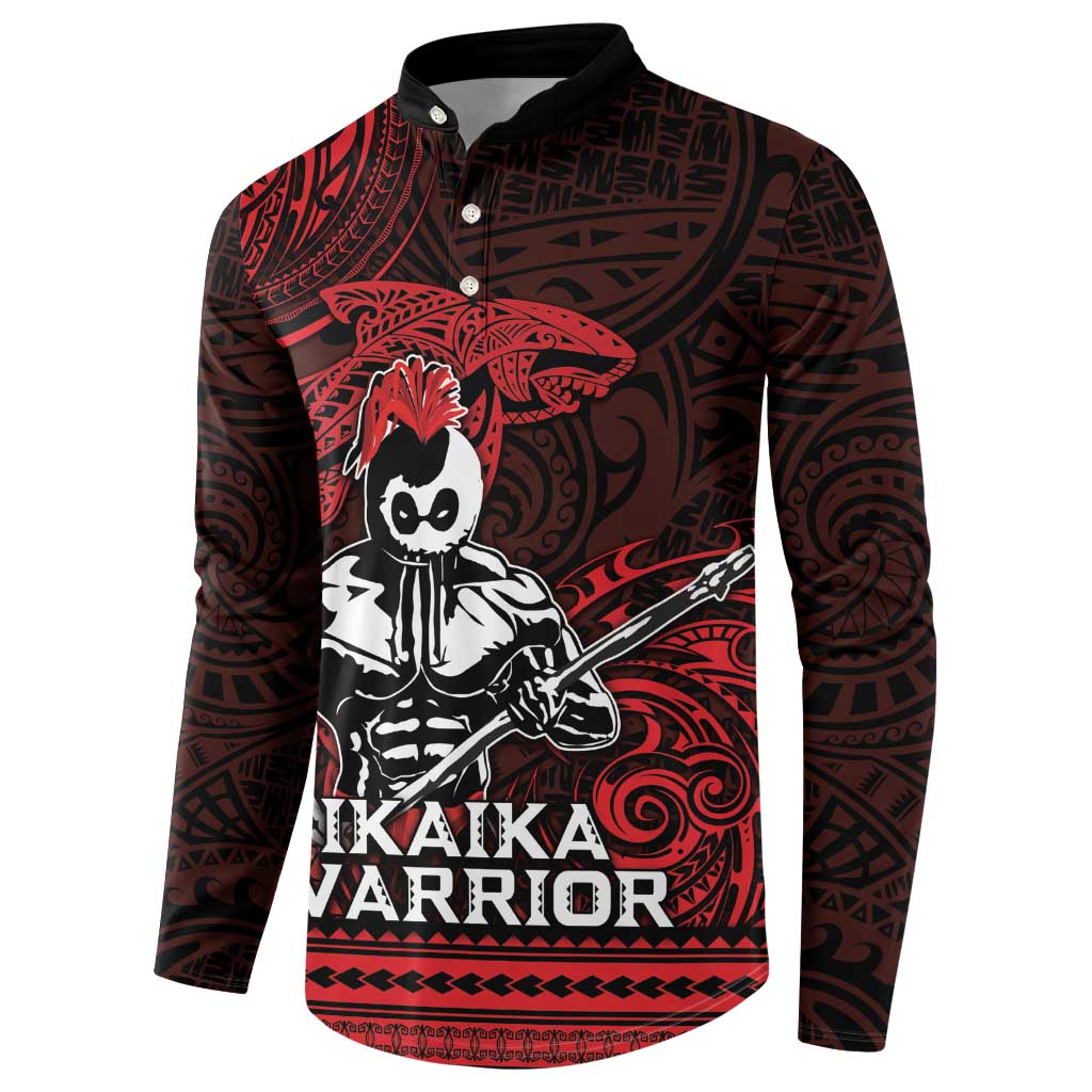Hawaii Ikaika Warrior Button Sweatshirt Hawaiian Tribal Tattoo DT04 - Polynesian Pride