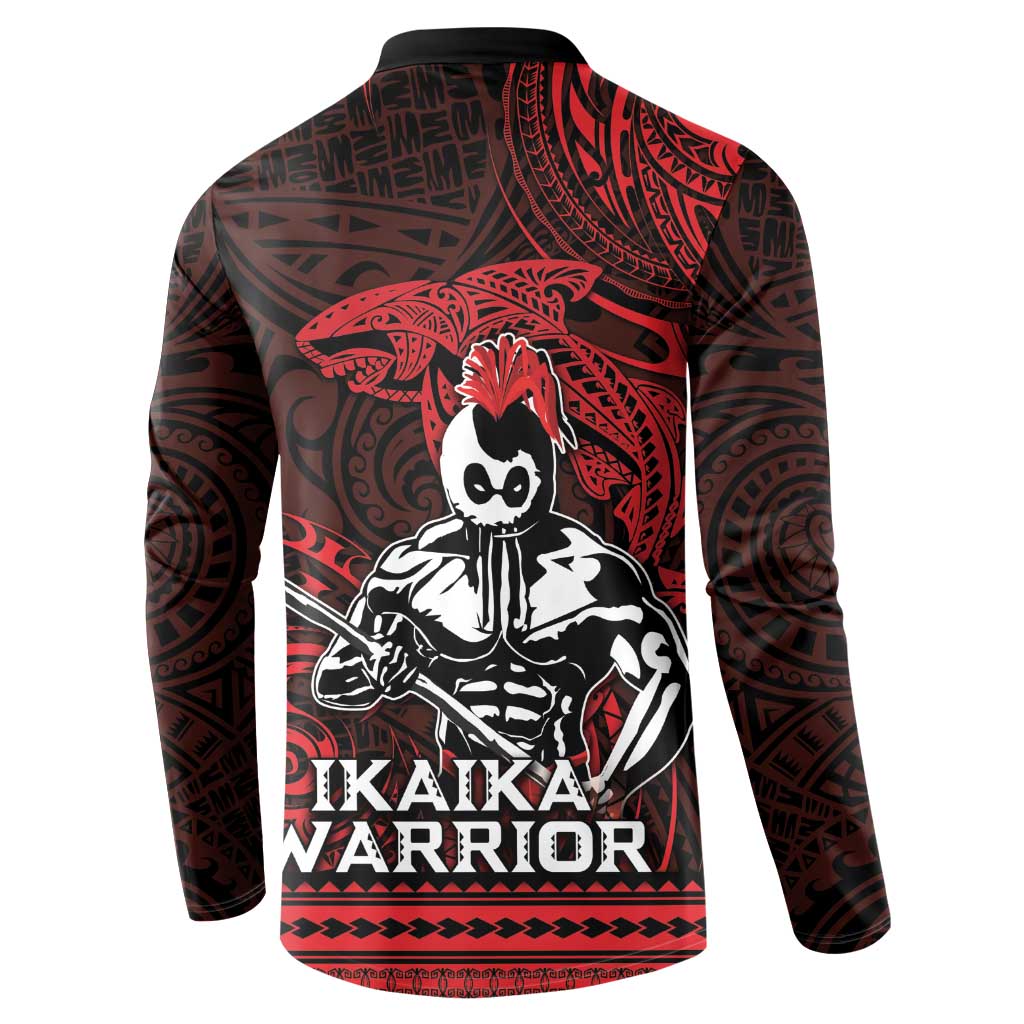 Hawaii Ikaika Warrior Button Sweatshirt Hawaiian Tribal Tattoo DT04 - Polynesian Pride