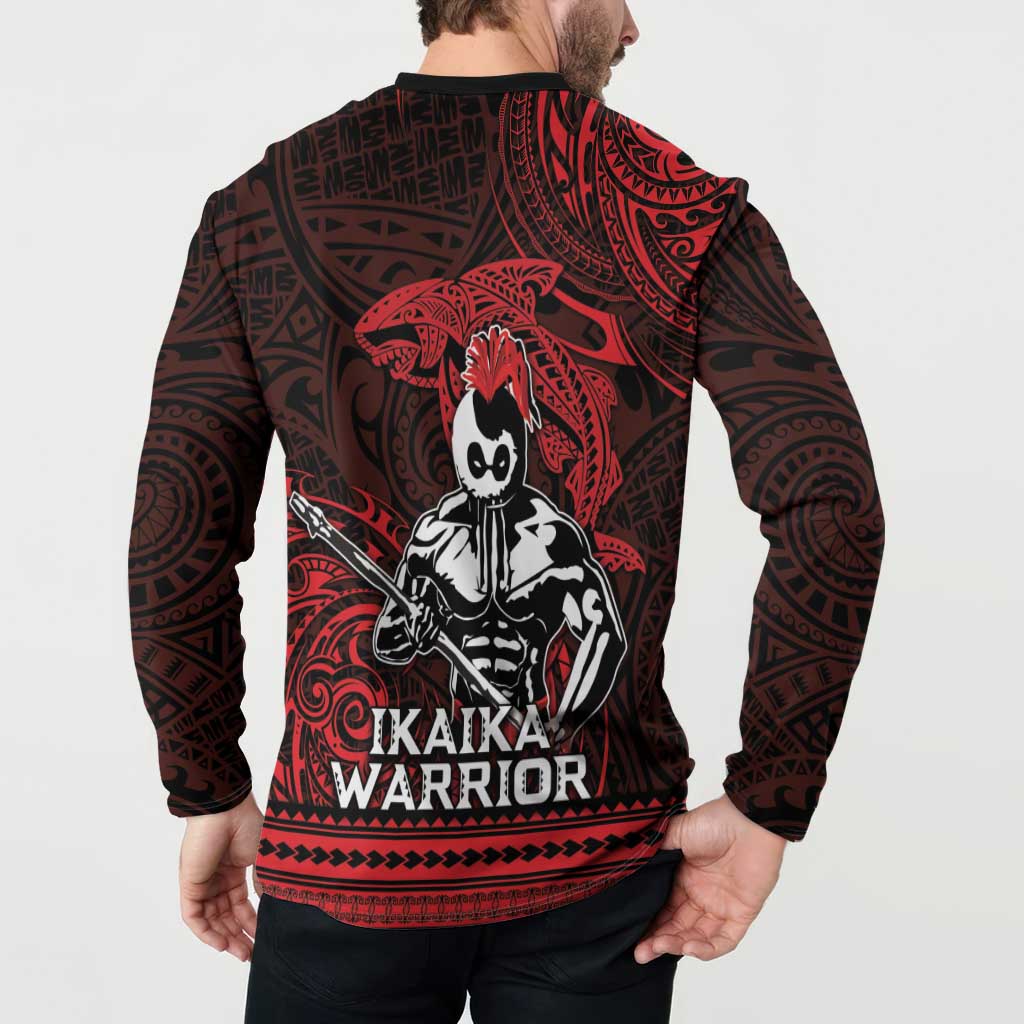 Hawaii Ikaika Warrior Button Sweatshirt Hawaiian Tribal Tattoo DT04 - Polynesian Pride