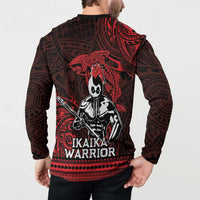 Hawaii Ikaika Warrior Button Sweatshirt Hawaiian Tribal Tattoo DT04 - Polynesian Pride