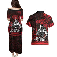 Hawaii Ikaika Warrior Couples Matching Puletasi and Hawaiian Shirt Hawaiian Tribal Tattoo DT04 - Polynesian Pride
