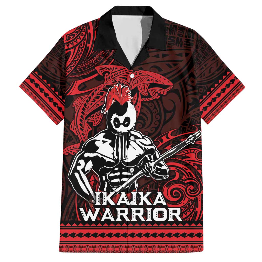 Hawaii Ikaika Warrior Family Matching Short Sleeve Bodycon Dress and Hawaiian Shirt Hawaiian Tribal Tattoo