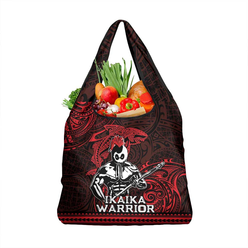 Hawaii Ikaika Warrior Grocery Bag Hawaiian Tribal Tattoo DT04 1-pack One Size Red - Polynesian Pride