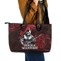Hawaii Ikaika Warrior Leather Tote Bag Hawaiian Tribal Tattoo DT04 - Polynesian Pride