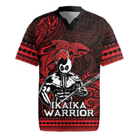 Hawaii Ikaika Warrior Rugby Jersey Hawaiian Tribal Tattoo DT04 Red - Polynesian Pride