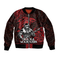 Hawaii Ikaika Warrior Sleeve Zip Bomber Jacket Hawaiian Tribal Tattoo DT04 Unisex Red - Polynesian Pride