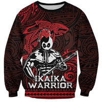 Hawaii Ikaika Warrior Sweatshirt Hawaiian Tribal Tattoo DT04 Unisex Red - Polynesian Pride