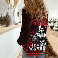 Hawaii Ikaika Warrior Women Casual Shirt Hawaiian Tribal Tattoo