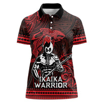 Hawaii Ikaika Warrior Women Polo Shirt Hawaiian Tribal Tattoo
