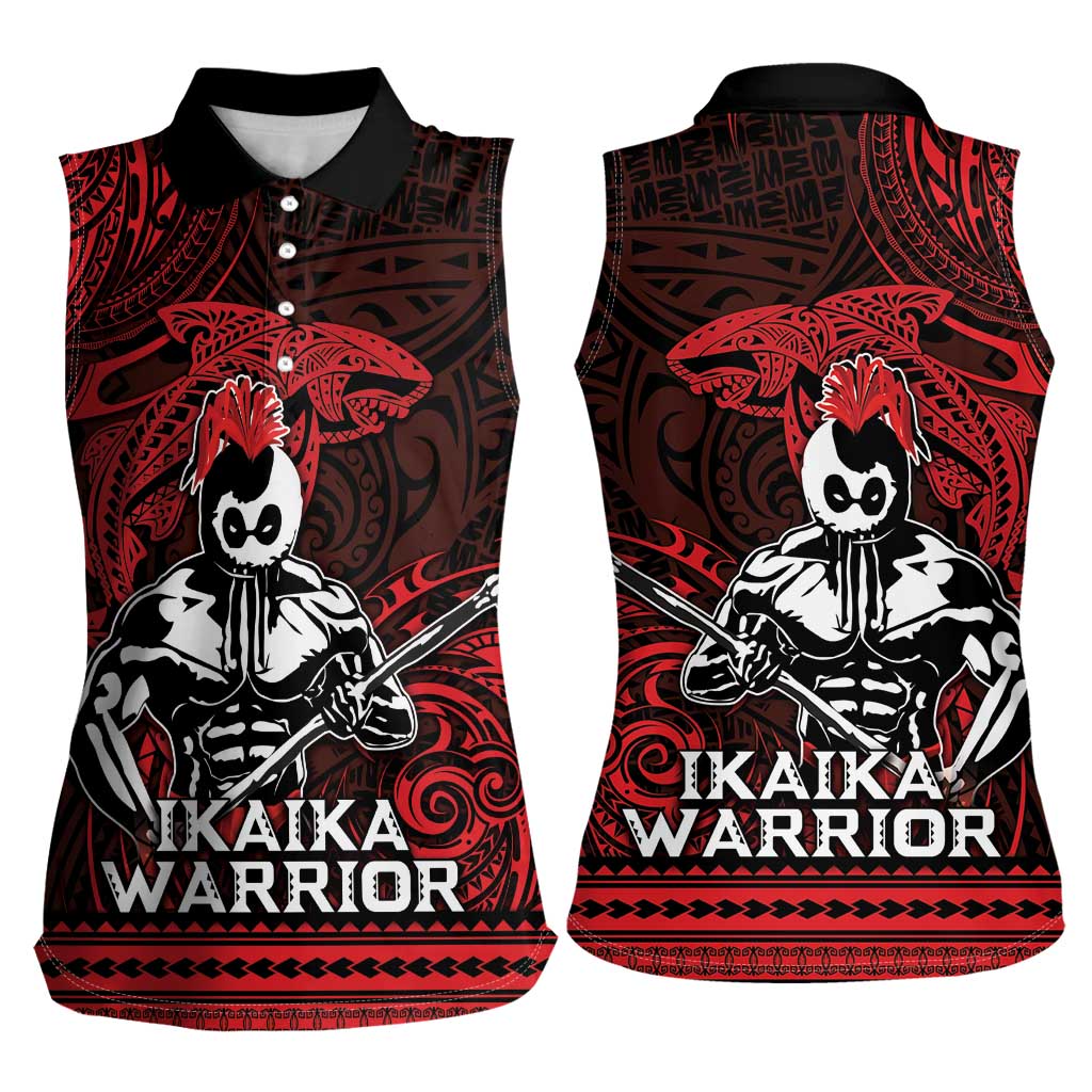 Hawaii Ikaika Warrior Women Sleeveless Polo Shirt Hawaiian Tribal Tattoo DT04 - Polynesian Pride