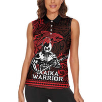 Hawaii Ikaika Warrior Women Sleeveless Polo Shirt Hawaiian Tribal Tattoo DT04 - Polynesian Pride